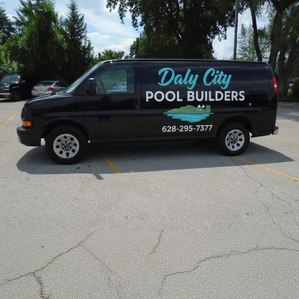 Daly City Pool Builders professional service vehicle with company branding